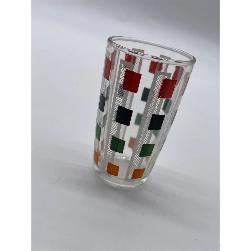 MCM Tumbler Glass 5 Oz‎ Geometric Shapes RETRO Mini